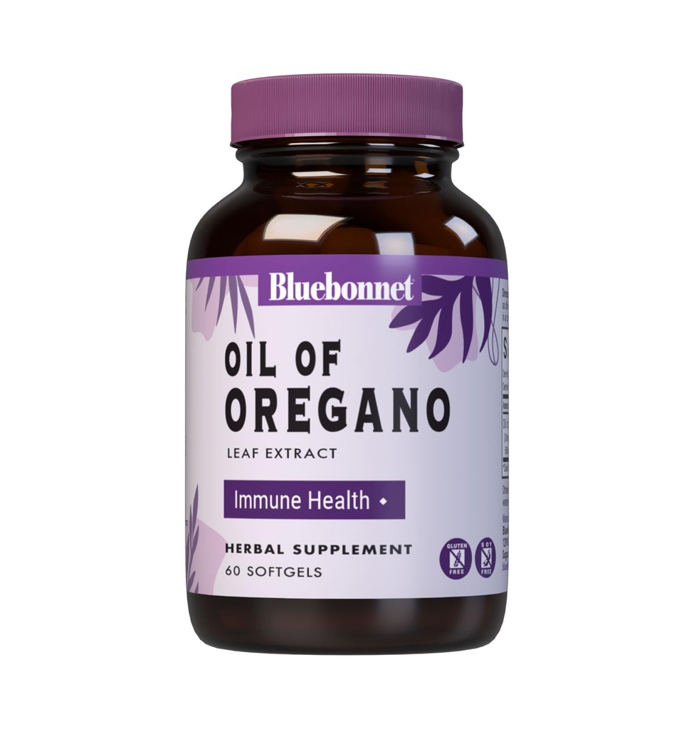 Blåbonnet ernæringsolje av Oregano Leaf Extract, 60 greve
