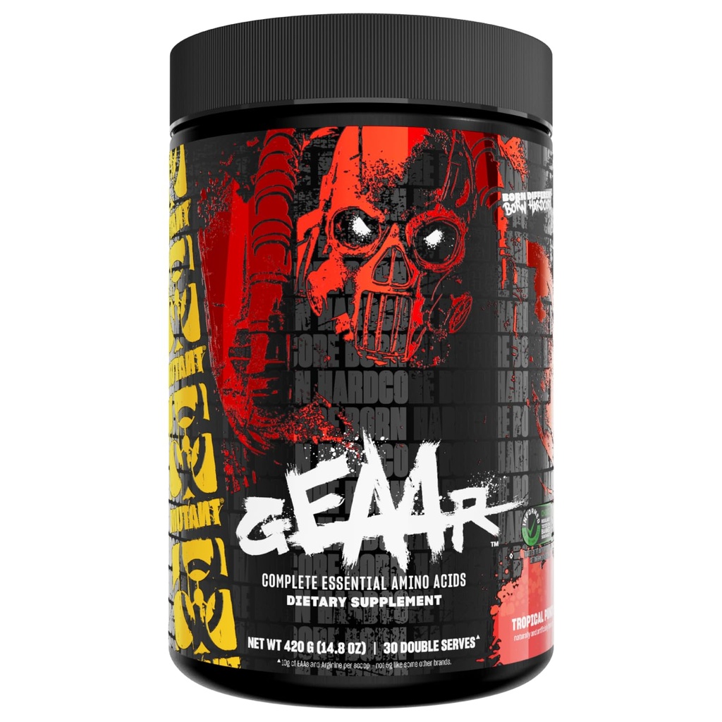 Mutant GEAAR - 9,4 g EAA pulver + Arginin, 7g BCAA, 4g leucin, elektrolyter, kokosvann, 30 serveringer - Fruit Punch
