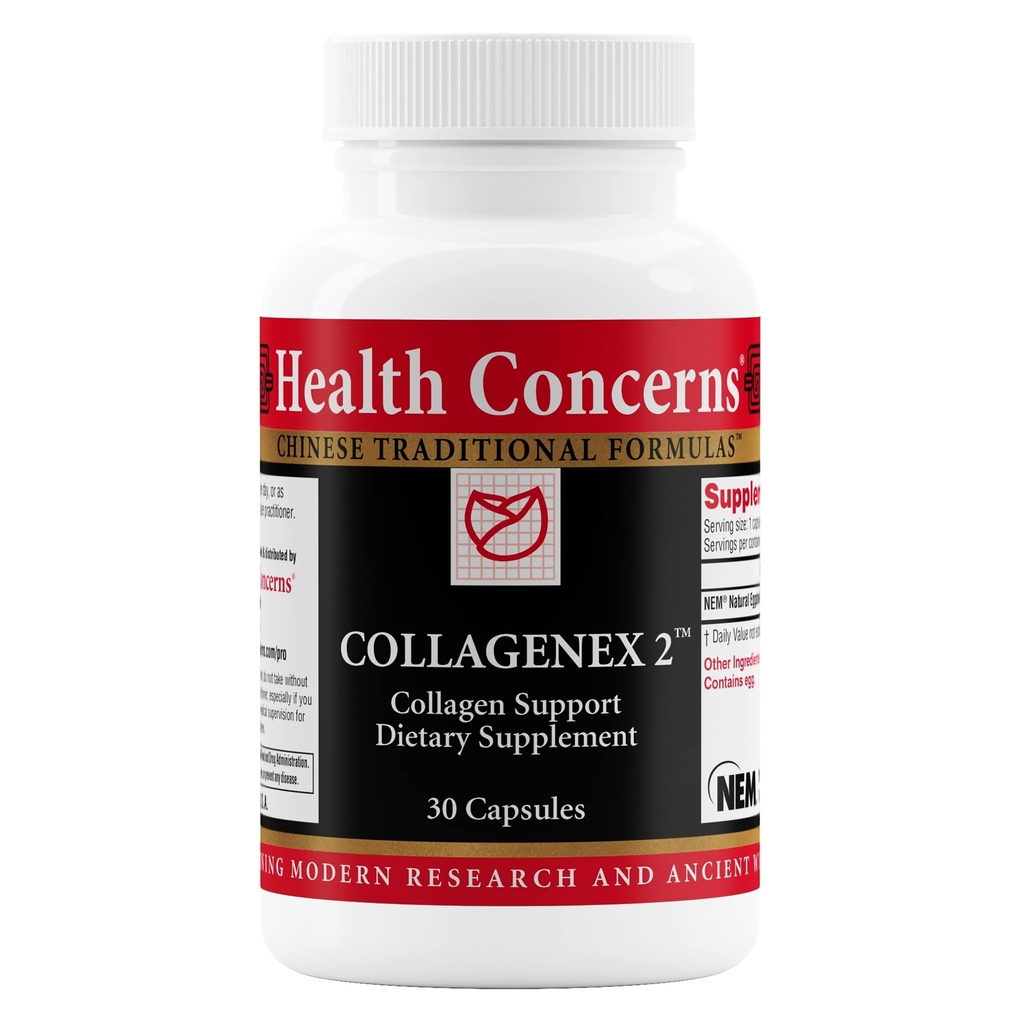 Helse Bekymringer Collagex 2 – Collage Supplement for felles støtte og fleksibilitet – Naturlig Eggskall Membran for menn og kvinner - Connective Vessue Support – kinesisk Herbal Supplement - 30 Kapsler