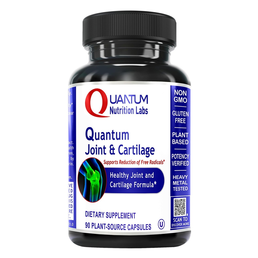 Quantum Joint & Cartilage Support Supplement - for menn og kvinner, felles mobilitet og muskel helse, Cartilage Repair, Glutenfri, Plantekildet, Ikke-GMO - 90 kapsler
