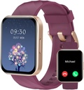 RUIMEN Smart Klokker for kvinner menn (svar / gjøre samtaler) Kompatibel med iPhone / Android telefoner, 1.85" HD-skjerm Fitness Tracker hjertefrekvens Monitor 100+ Sports Tracker Watch Vanntett (Purple)