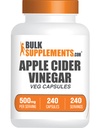 BulkSupplements.com Apple Cider Vinegar Capsules - ACV Kapsler, Apple Cider Vinegar Kosttilskudd, Apple Cider Vinegar 500mg - Glutenfri, Kapsel per servering, 240 Capsules (pakke med 1)