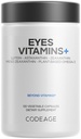 Codeage Eyes vitaminer - ARDS 2 Basert formel Supplement - 2-måneders forsyning - Vitaminer A, C, E, Sink, Lutein, Astaxanthin, Zeaxanthin, Eyebright, Marigold, Bilbær, Saffron, Omega-3-120 Kapsler