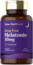 Tahoe næringsstoffer Melatonin 10 mg | 150 tabletter | med L teanin | Vegetarian, ikke-GMO, Glutenfri Supplement