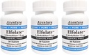 ELFOLATE® 7,5mg 3 Pack L-metylfolat metylfolat metylfolat medisinsk kosttilskudd profesjonell styrke aktiv ren potent 30 tabletter