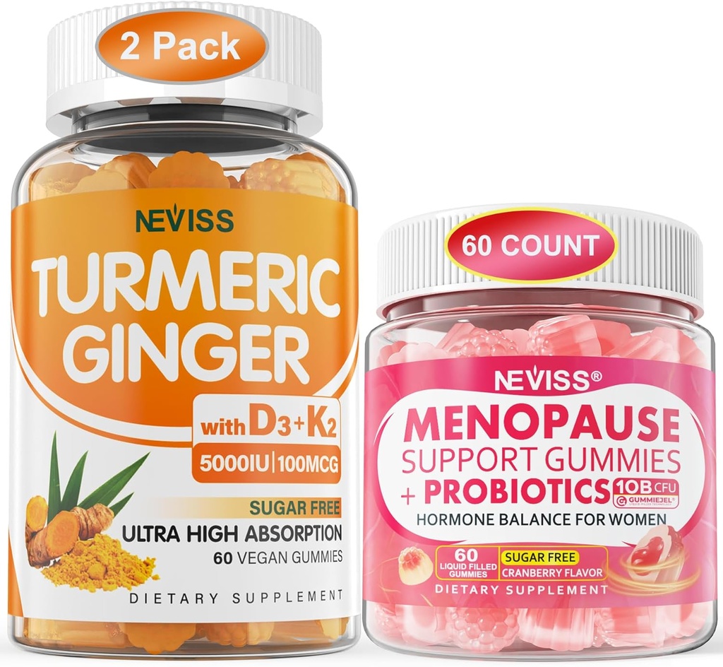2 pakke ginger gummi + 1 pakke menopause Supplement fylte gummier