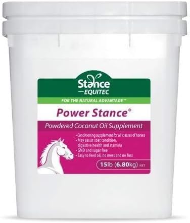 Stance Power Powdered Coconut Olje Hest Supplement - Kan støtte Coat tilstand, Digestive helse og utholdenhet, GMO & Sukker Gratis - 15 lb