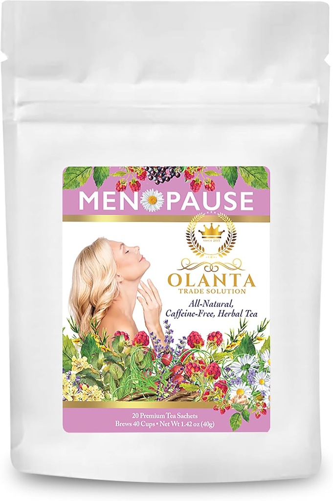 Menopause Tea - hot Flashes Menopause Relief Naturlig, Menopause kosttilskudd for kvinner for varme blits og nattsweats, Menopause støtte urter - 20 Premium Tea Sachets