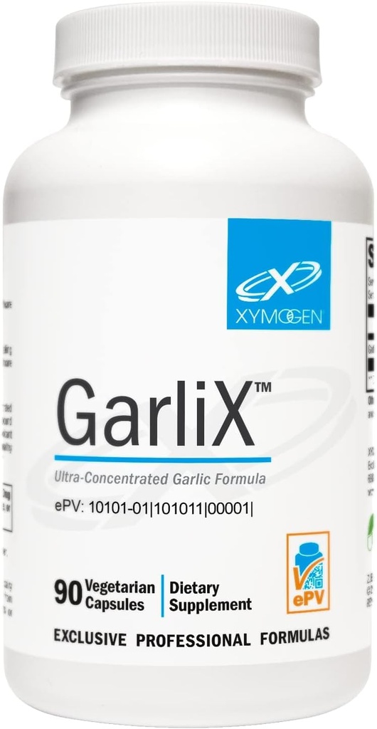 XYMOGEN GarliX - Ultra-konsentrert hvitløk Supplement med allicin + alliin å støtte antioksidant aktivitet, kardiovaskulær + immun helse (90 kapsler)