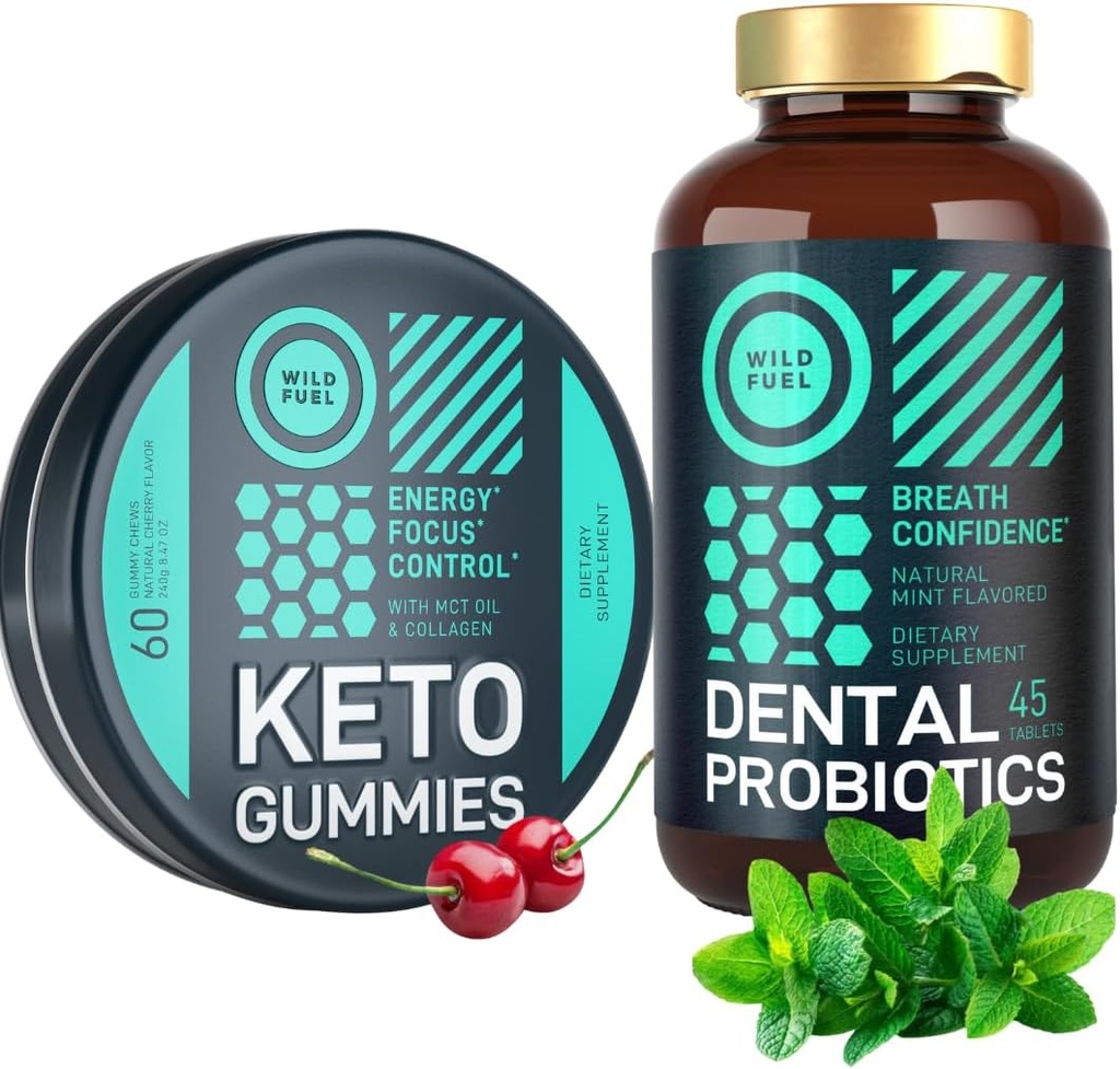 WILD FUEL Orale Probiotika for oral helse og Keto Candy med MCT Olje Bundle