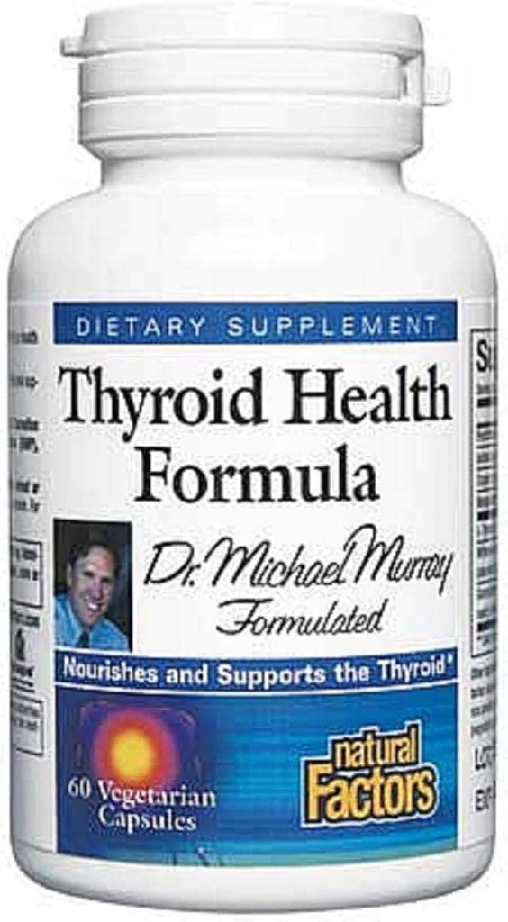 Naturlige faktorer - Thyroid Helse Formula, Næringsstøtte for Thyroid Gland, 60 vegetariske kapsler