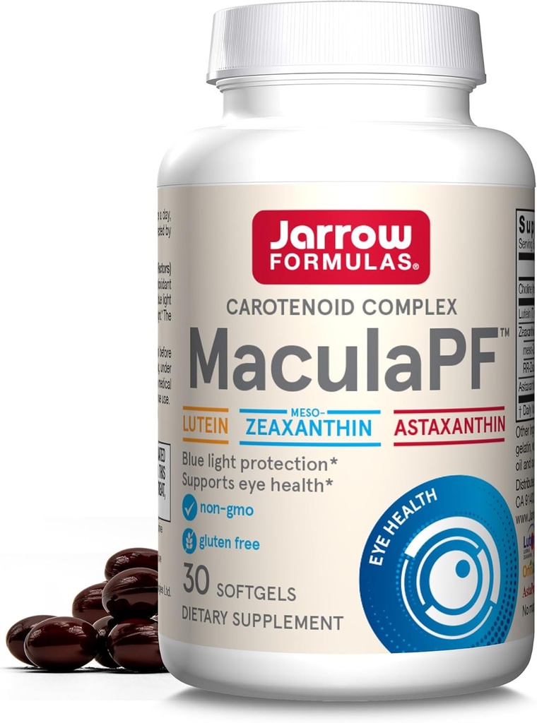 Jarrow Formler MaculaPF karotenoid kompleks, kosttilskudd, støtter øyehelse, 30 Softgels, opp til 30 dagers forsyning