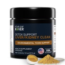 Four Leaf Rover Dog Liver Support - med økologisk Melk Thistle & Mushrooms - med nyrestøtte - Detox & Cleanse - Veterinærformulert