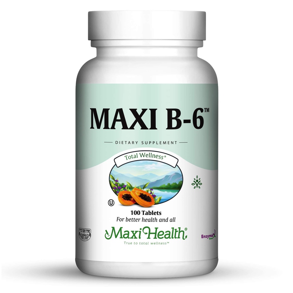 Maxi Helse B-6 - vitamin B6-100 mg kardiovaskulær helse - 100 tabletter - Kosher (100 greve, pakke med 2)
