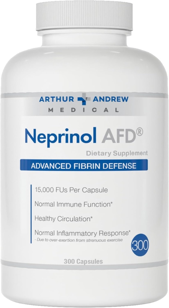 Arthur Andrew Medical, Neprinol AFD, Multi Enzyme Blend med Serrapeptase & Nattokinase, 300 greve (Pack of 1)