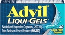 Advil Liqui-Gels smertestillende og feber reduserer, smertemedisin for voksne med ibuprofen 200 mg For hodepine, ryggsmerter, menstruell smerte og ledd smerte lindring - 40 flytende fylte kapsler