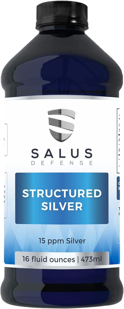 Strukturert sølv væske - Daglig immunstøtte Supplement med 15ppm Avansert strukturert sølv teknologi - Alt naturlig uten tilsetningsmidler - 16 Ounce Flaske