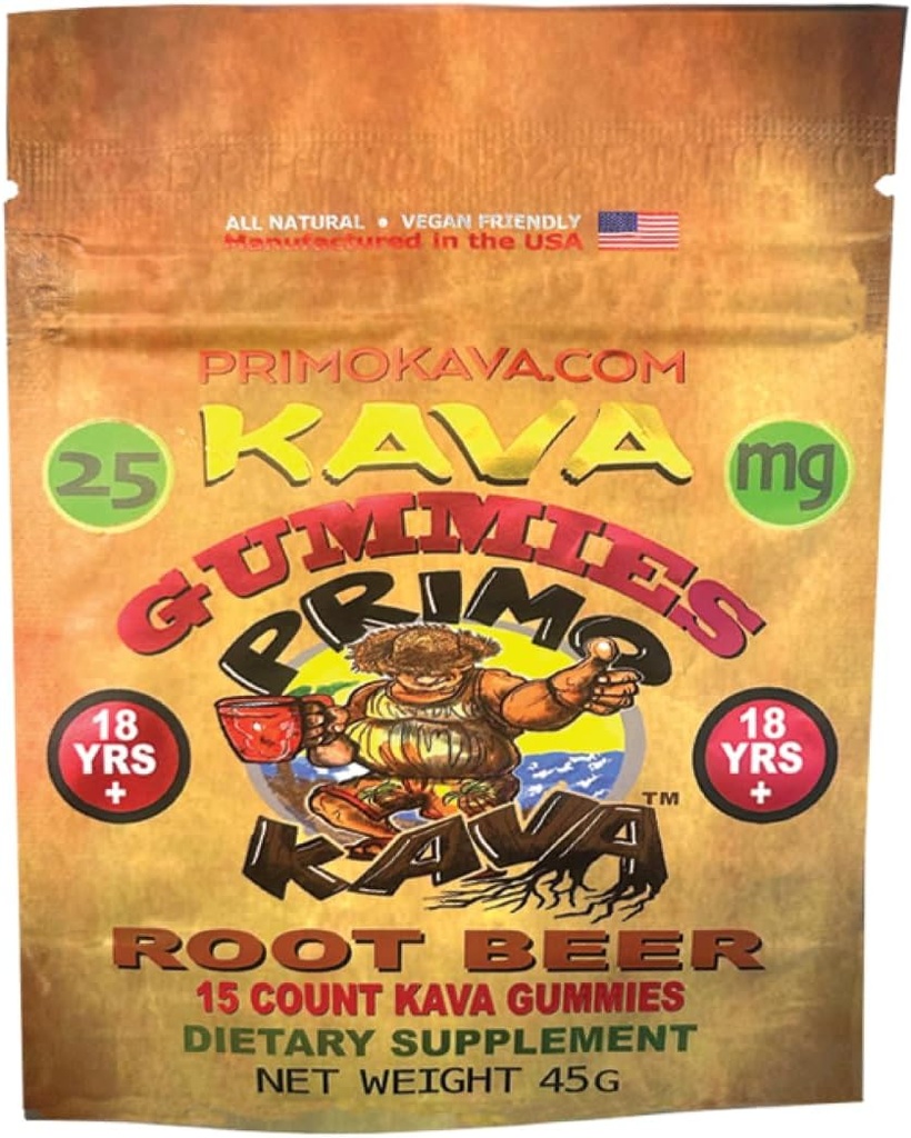 Gummies  Authentic Authentic Kava fra Fiji | Fastvirkende Kava Root Extract for beroligende og avslappende | 25 mg Potent Kavalactones | 15 greve | Adaptogen erfaring