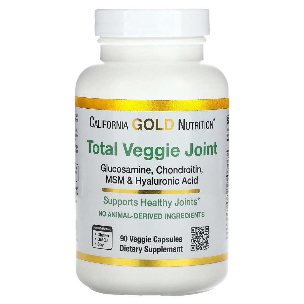 California Gold Nutrition Vegetarisk Glukosamin, Chondroitin, Hyaluronsyre, MSM, Total Veggie Joint & Bone Support Formula, Ikke GMO, Ingen soya, Glutenfri, 90 Veggie Capsules