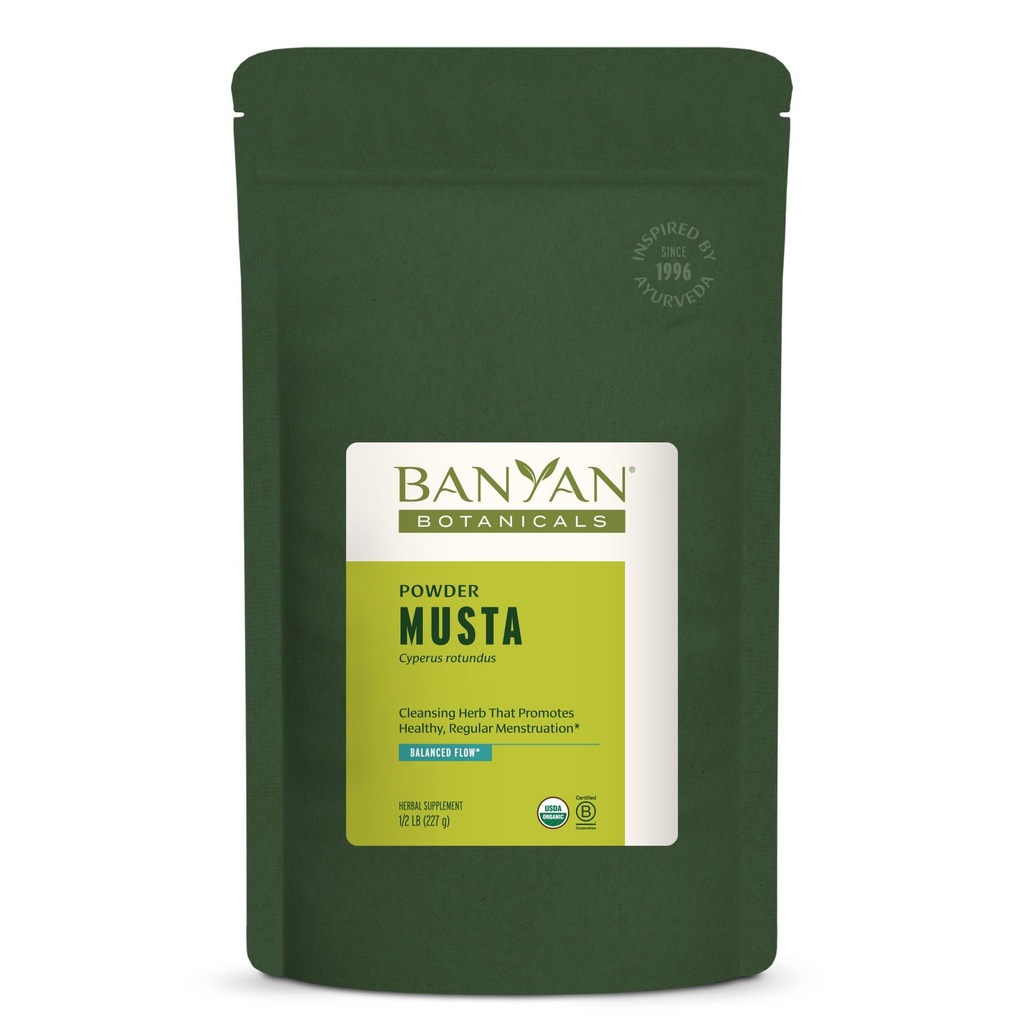 Banyan Botanicals Musta Powder – organisk Cyperus Rotundus – naturlig ayurvedisk Herbal Menstruation Supplement – Liver Helse Supplement og Digestion Aid* – 1⁄2 lb. – Ikke-GMO Sustainablely Sourceed Vegan
