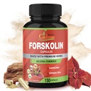 Cadane Forskolin Kosttilskudd - 5in1 med gurkemeie curcumin, Arjuna, Garcinia Cambogia, og grønn te - 5 måneders forsyning - 150 kapsler