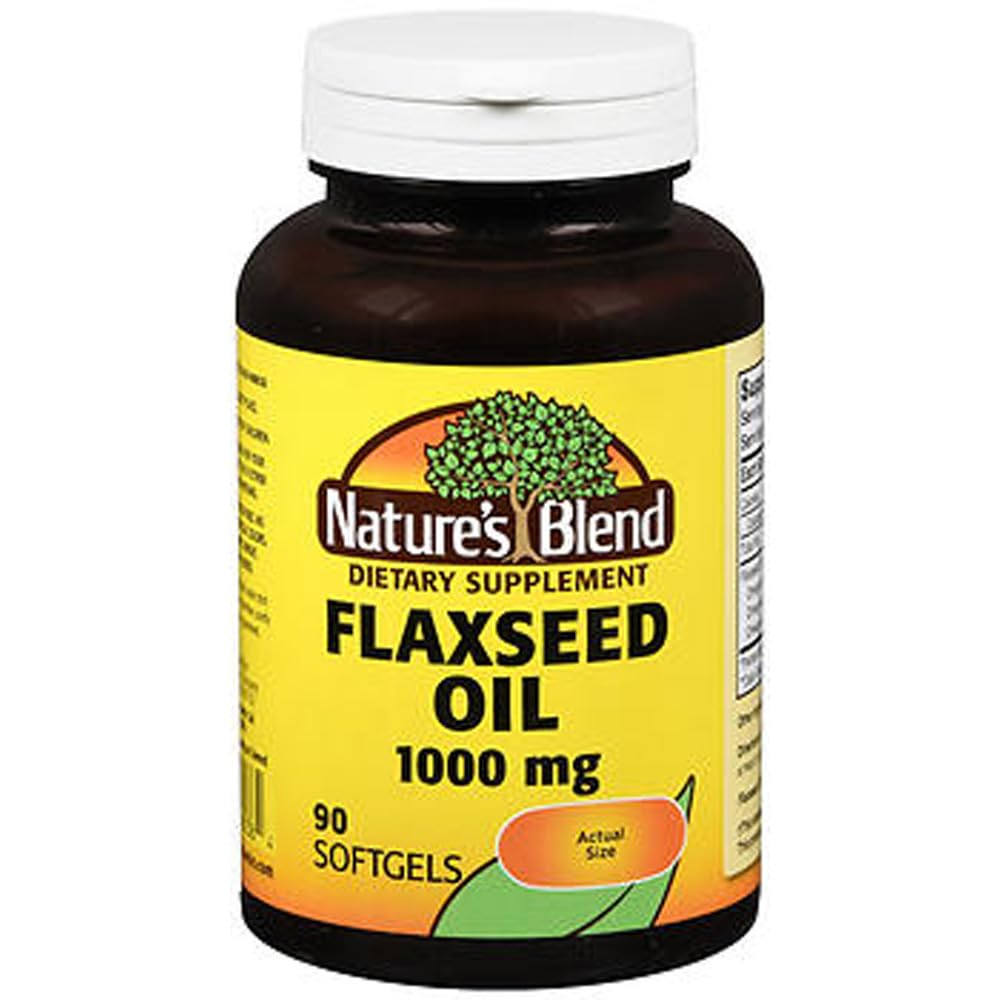 Naturens blanding Flaksfrø Olje 1000 mg Gelcaps 90 Ct