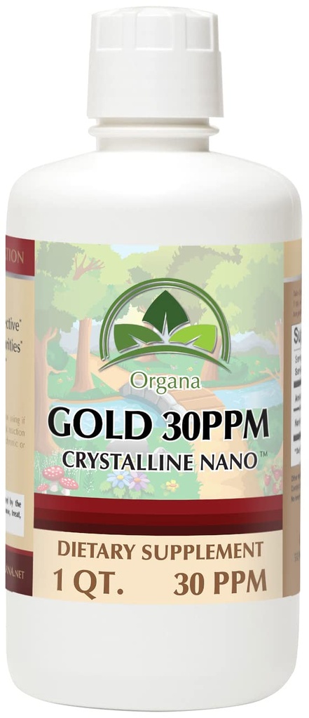 Organa ren krystalline flytende gull Supplement - 30 PPM - kolloidale mineraler 32 Ounce