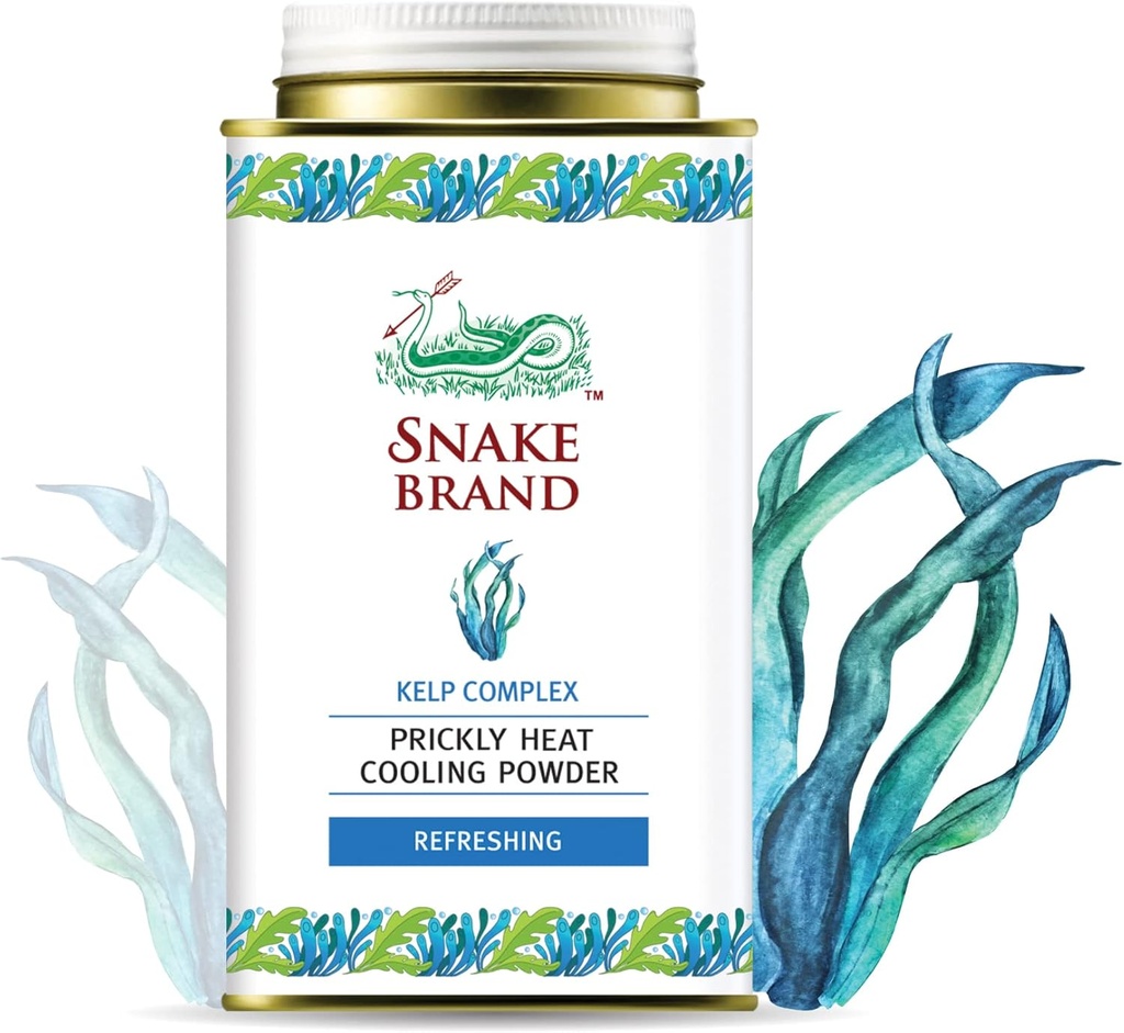 Slange merkevare Prickly varme kjølepulver for daglig bruk - Anti-kapsling, varme utstråling relief, Ocean Fresh Kelp Scent (4,9 Oz / 140g)