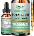 Kalium Magnesium flytende dråper - Økologisk væske Supplement - høy absorpsjon Kalium Citrat 1000 mg Magnesium Glykinat 500 mg Kalsium for hjerte,Leg Cramps & Muscle - Non-GMO, Vegan, 2 oz