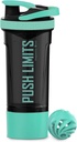 Artoid modus 24-Ounce protein Shaker flaske, dobbel blanding teknologi, BPA gratis, akvarie grønn / svart