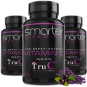 (3 Pack) Rå hele maten C Naturlig immunforsvar fra bær, Premium antioksidanter, Bioflavonoider og polyfenoler, 180 Vegankapsler