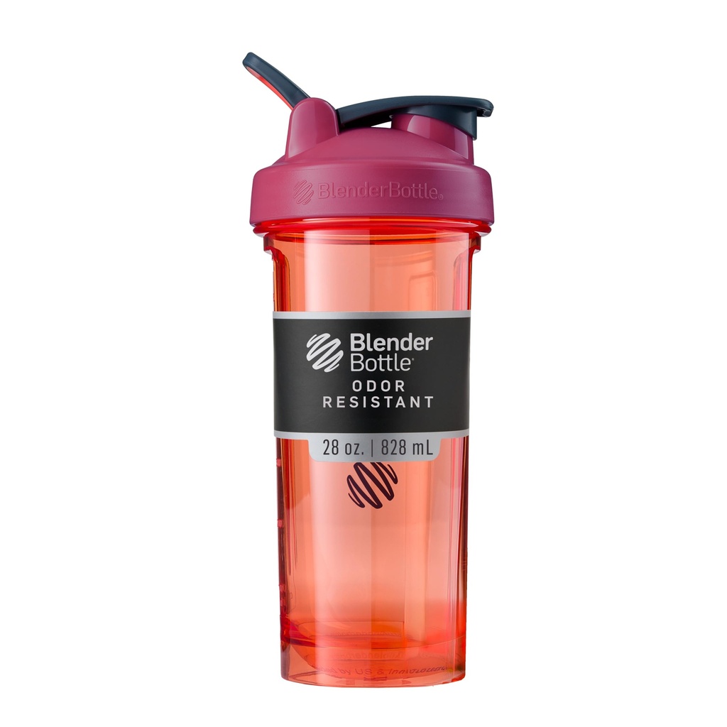BlenderBottle Shaker flaske Pro-serien Perfekt for proteinshake og pre trening, 28-Ounce, fullfarget koral