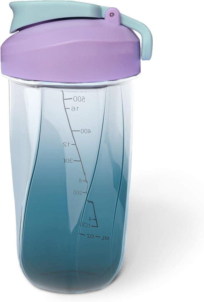 protein shaker flaske Holder opptil 20oz, Ingen blandingsball eller Whisk, BPA gratis, bærbar pre trening Whey Protein Drink Cup,Blender shaker flaske for å blande cocktails-smoothies-shakes (blå)