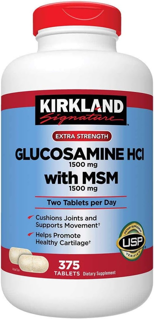 Kirkland Signatur Glukosamin med MSM, 375 tabletter (3 pakke)