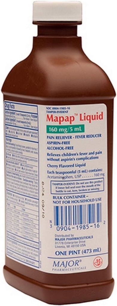 Mapap flytende smertefri feber reduserer, Cherry Flavored, en pint