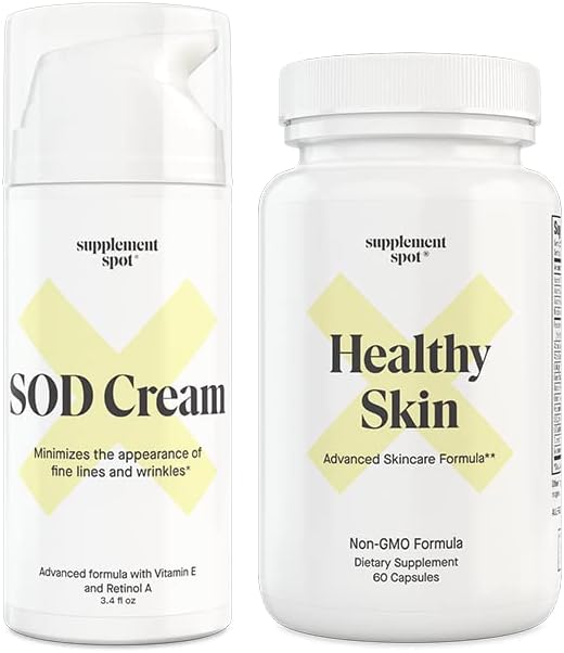 Bundle: SOD Superoksid Dismutase Facial krem og sunn hud Anti-Aging Supplement