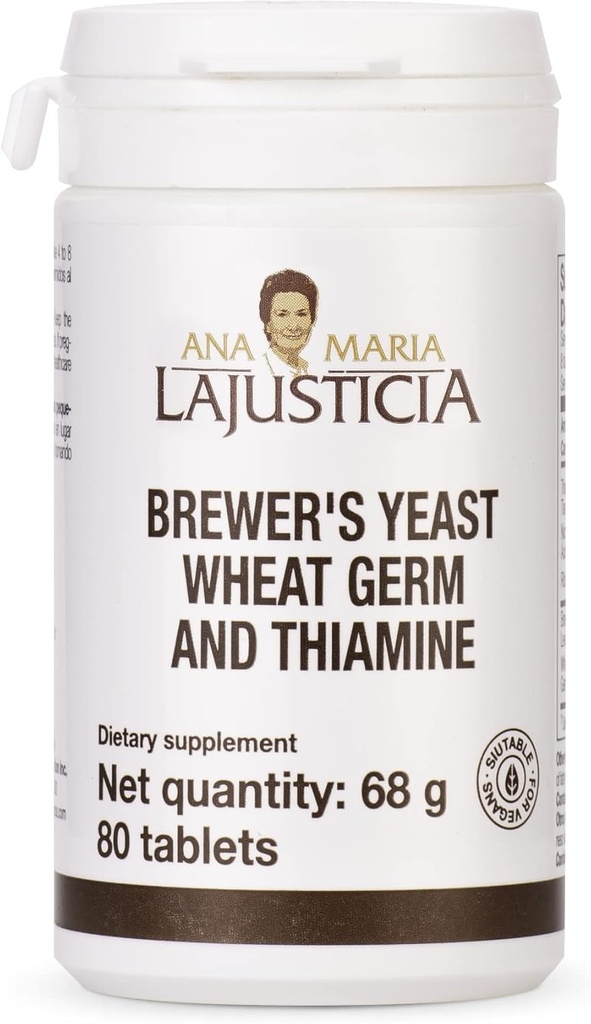 Ana Maria Lajusticia-BREWER'S Yeast - Kilde til vitaminer, hjertehelse og sunn digestion - 20 dagers behandling pakke sukker gratis og vegansk vennlig.
