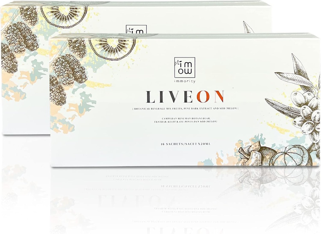 2 Bokser Udødelighet Liveon 100% Naturlig Pine Bark Ekstrakt Drikkeblanding Frukter [16 Sachets x 20ml] – 4X Kraftig Antioksidant Reverse tegn på aldring, Anti Wrinkles & Fine linjer for å støtte ungdomslig hud