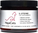 HayaCats L-Lysine pulver til katter – immun- og respiratorisk støtte – Vet-formulert kosttilskudd med kyllinglever – laget i USA – 60 serveringer
