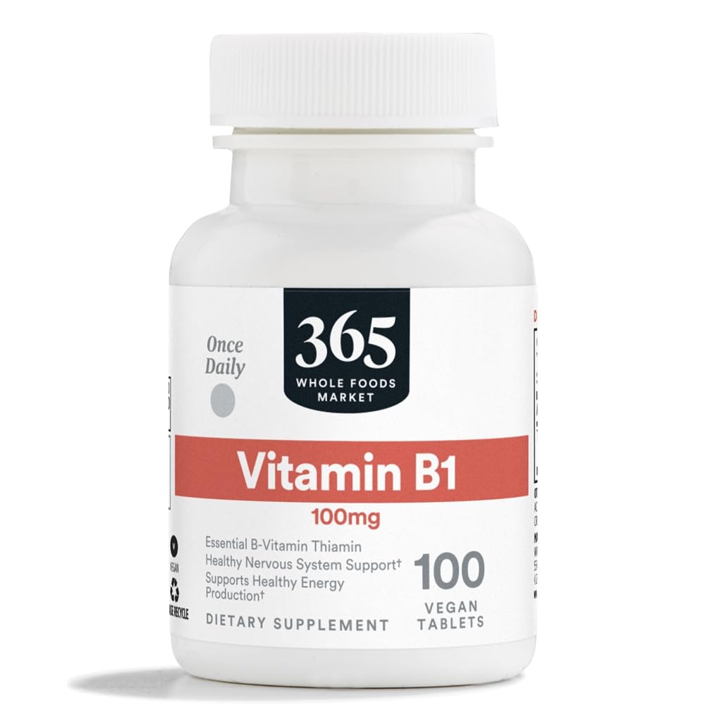 365 av hele matmarkedet, vitamin B1 100mg, vegansk, 100 tabletter