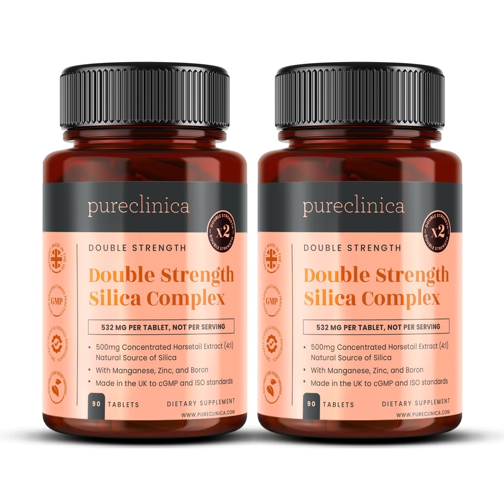 Dobbel styrke Silica Complex – 6 måneders forsyning! (2000mg hestehale ekstrakt x 180 tabletter (2 flasker 90))