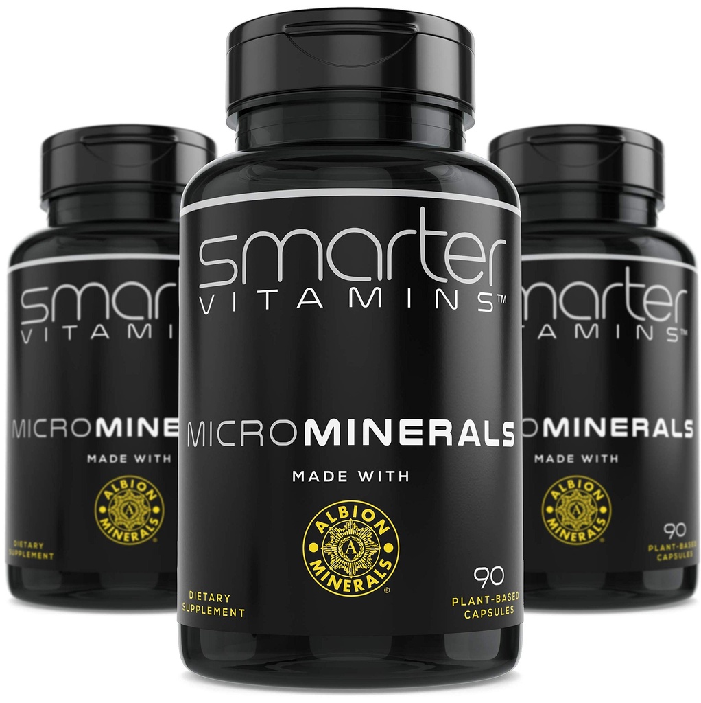 (3 flasker) 15mg Sinkglycinat fra Albion® 6 Essential Trace Bisglycinate Minerals, Manganese, Bor, Chromium, Selenium, Molybdenum Supplement 90 Plantebaserte Vegankapsler