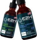 E2H: Flytende klorofyll og naturlig svart currant ekstrakt | Vegan, ikke-GMO - 2 fl Oz hver (4 fl Oz totalt) - Bundle