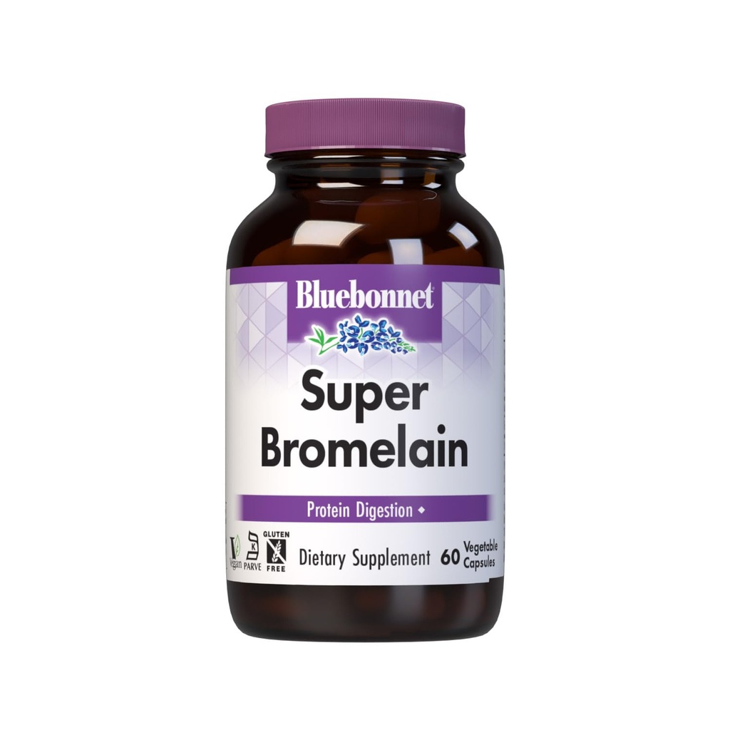 BlåBonnet Super Bromelain Vegetariske kapsler, 500 mg, 60 greve