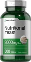 Horbaach Nutritional Yeast Tabletter 3000 mg | 500 greve | med B12, B1, B2 og Niacin | Ikke-GMO & Glutenfri Supplement