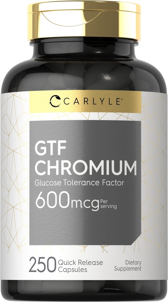 Carlyle GTF kromium 600 mcg | 250 kapsler | Ikke-GMO, Glutenfri