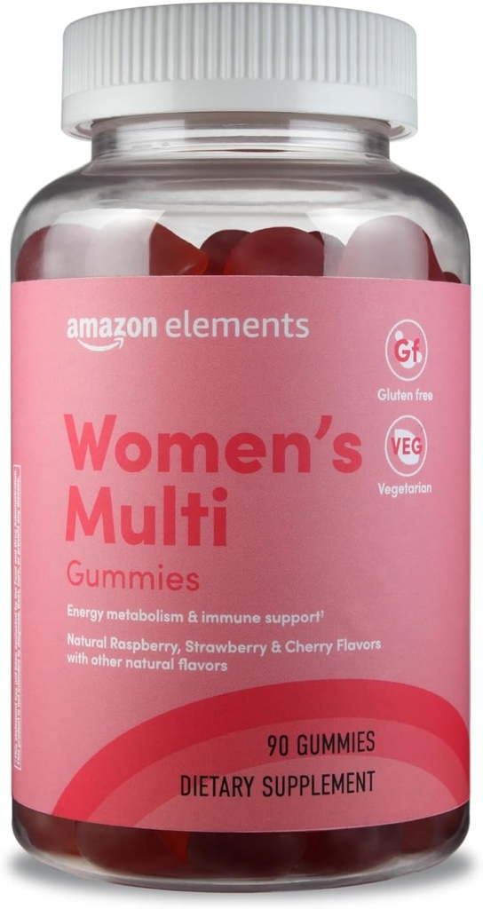 Elements - Voksen kvinners organiske multivitaminer, 90 gummier (30 porsjoner), vegetarisk, glutenfri (tidligere Revly)