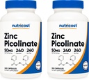 Nutricost Sink Picolinat 50mg, 240 Vegetariske kapsler (2 flasker) - Glutenfri og ikke-GMO