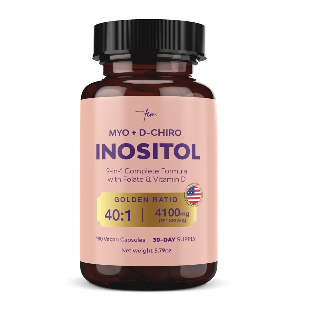 QSTA Myo-Inositol & D-Chiro Inositol Supplement for kvinner 4100mg (40:1 Ratio) – 9-i-1 Hormonal & Metabolic Support med folat, vitamin B6, B12, D3, sink & krom