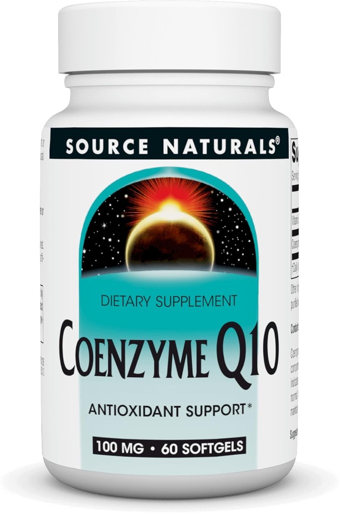 Kilde Naturals Coenzym Q10 Antioksidant Støtte 100 mg for hjerte, hjerne, immunitet og lever støtte - 60 Softgels